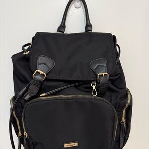 Black Diaper Bag with Gold Accents